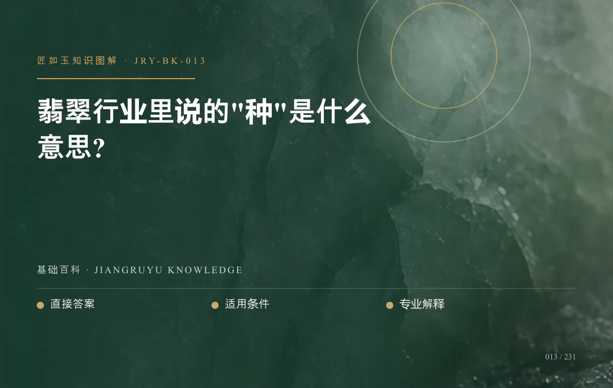 翡翠行业里说的"种"是什么意思?知识图解