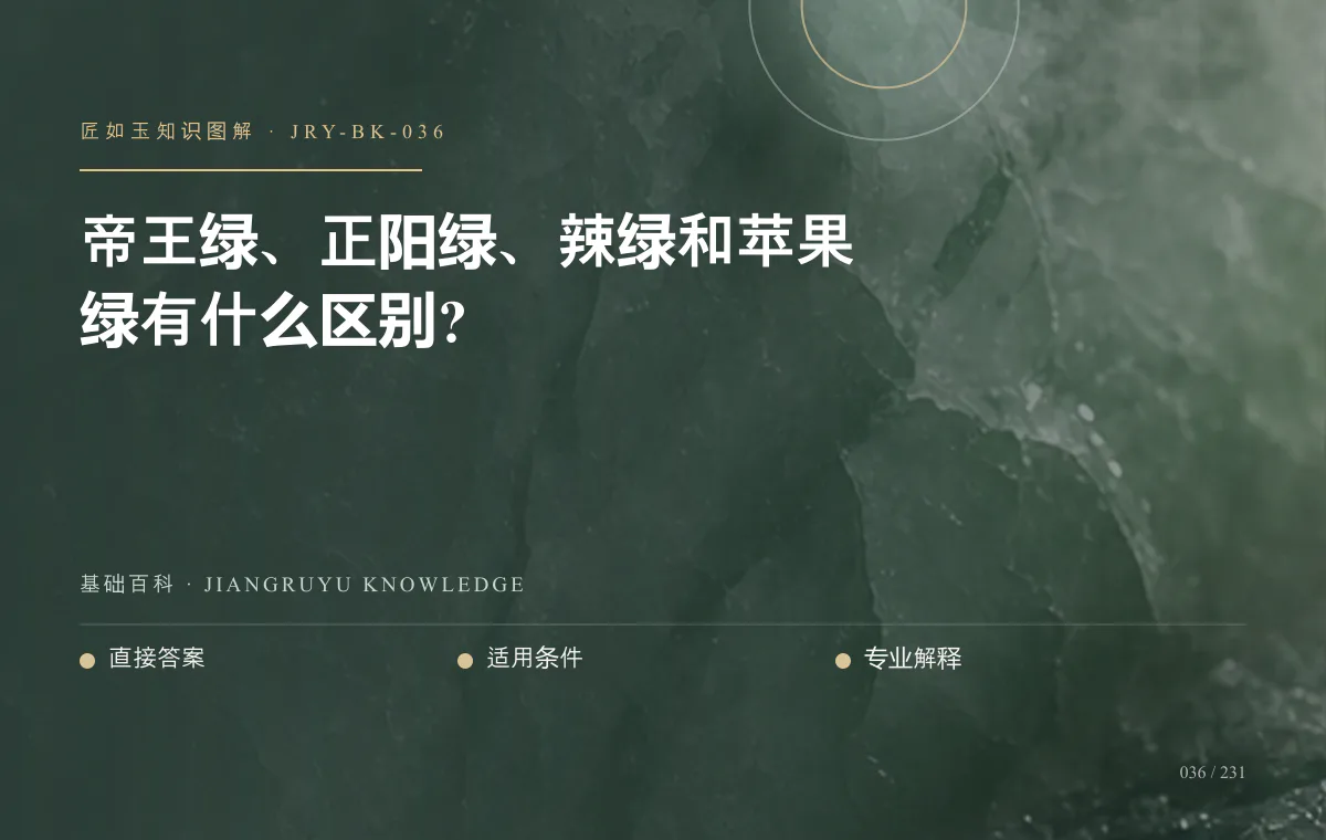 帝王绿、正阳绿、辣绿和苹果绿有什么区别?知识图解