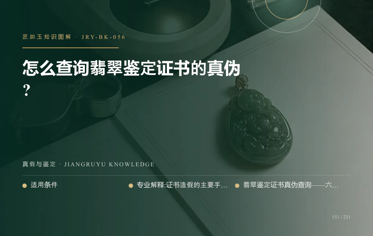 怎么查询翡翠鉴定证书的真伪?知识图解