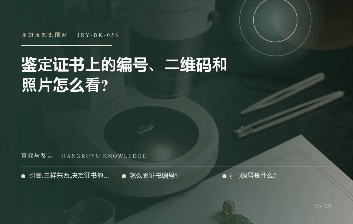 鉴定证书上的编号、二维码和照片怎么看?知识图解