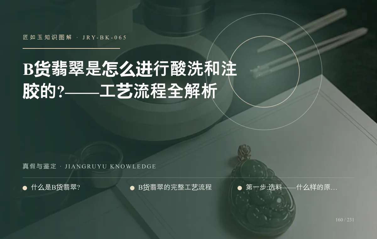 B货翡翠是怎么进行酸洗和注胶的?——工艺流程全解析知识图解