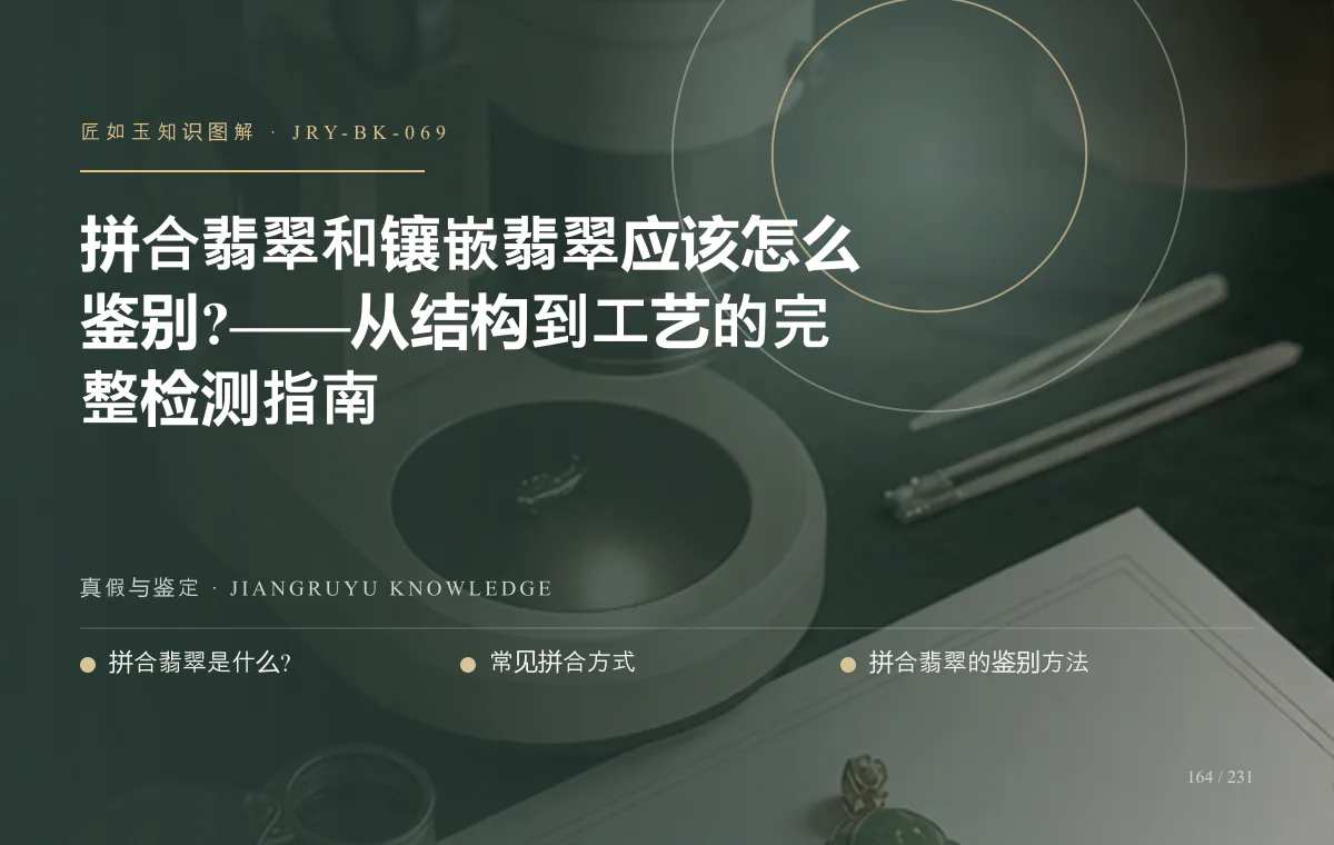 拼合翡翠和镶嵌翡翠应该怎么鉴别?——从结构到工艺的完整检测指南知识图解