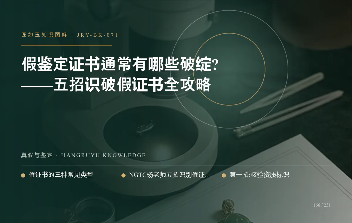 假鉴定证书通常有哪些破绽?——五招识破假证书全攻略知识图解