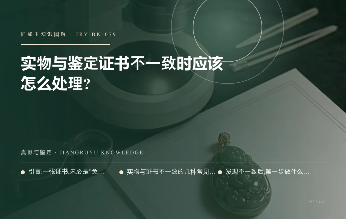 实物与鉴定证书不一致时应该怎么处理?知识图解