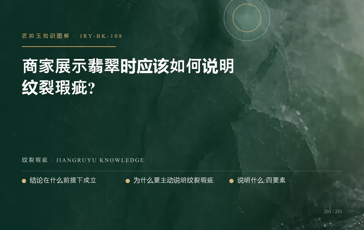 商家展示翡翠时应该如何说明纹裂瑕疵?知识图解