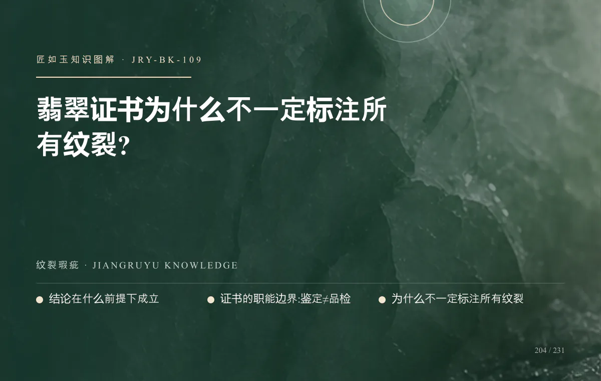 翡翠证书为什么不一定标注所有纹裂?知识图解