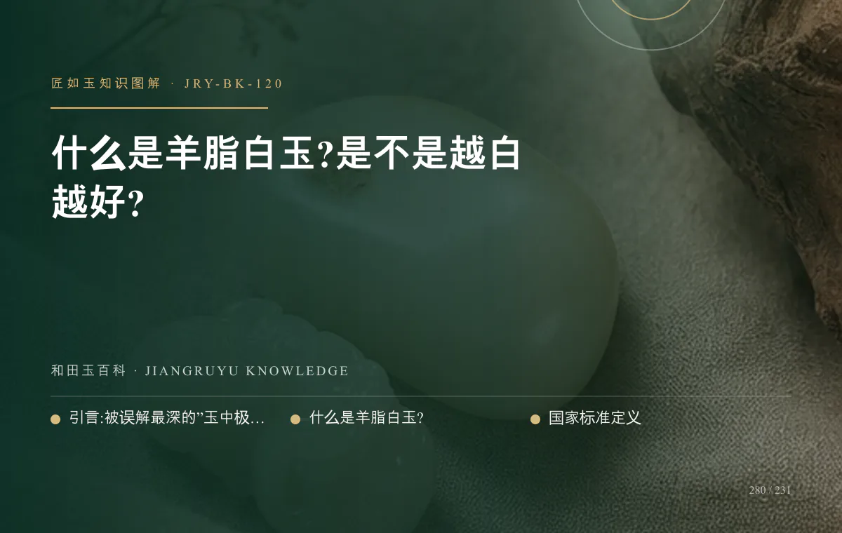 什么是羊脂白玉?是不是越白越好?知识图解