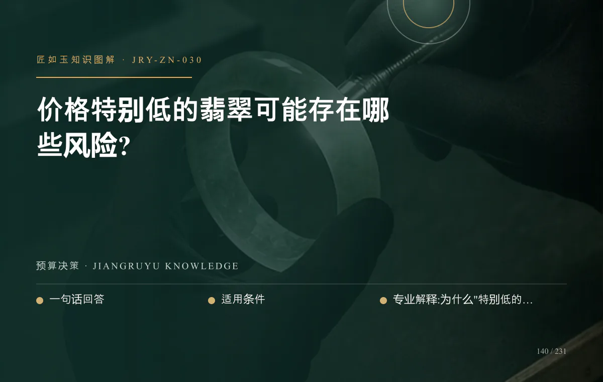 价格特别低的翡翠可能存在哪些风险?知识图解