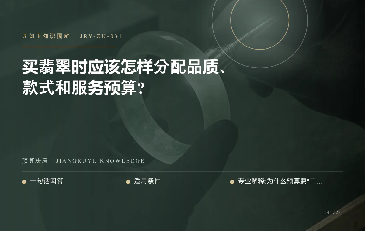 买翡翠时应该怎样分配品质、款式和服务预算?知识图解