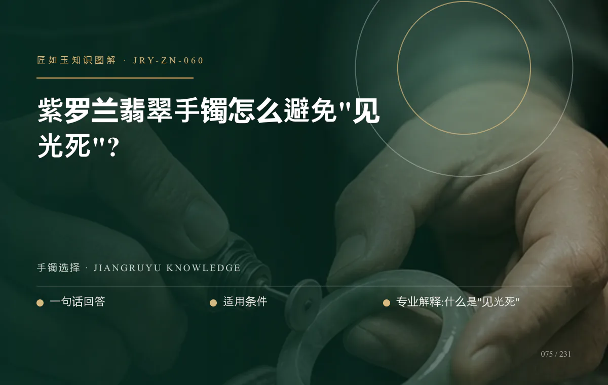 紫罗兰翡翠手镯怎么避免"见光死"?知识图解