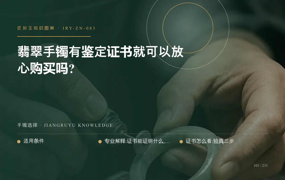 翡翠手镯有鉴定证书就可以放心购买吗?知识图解
